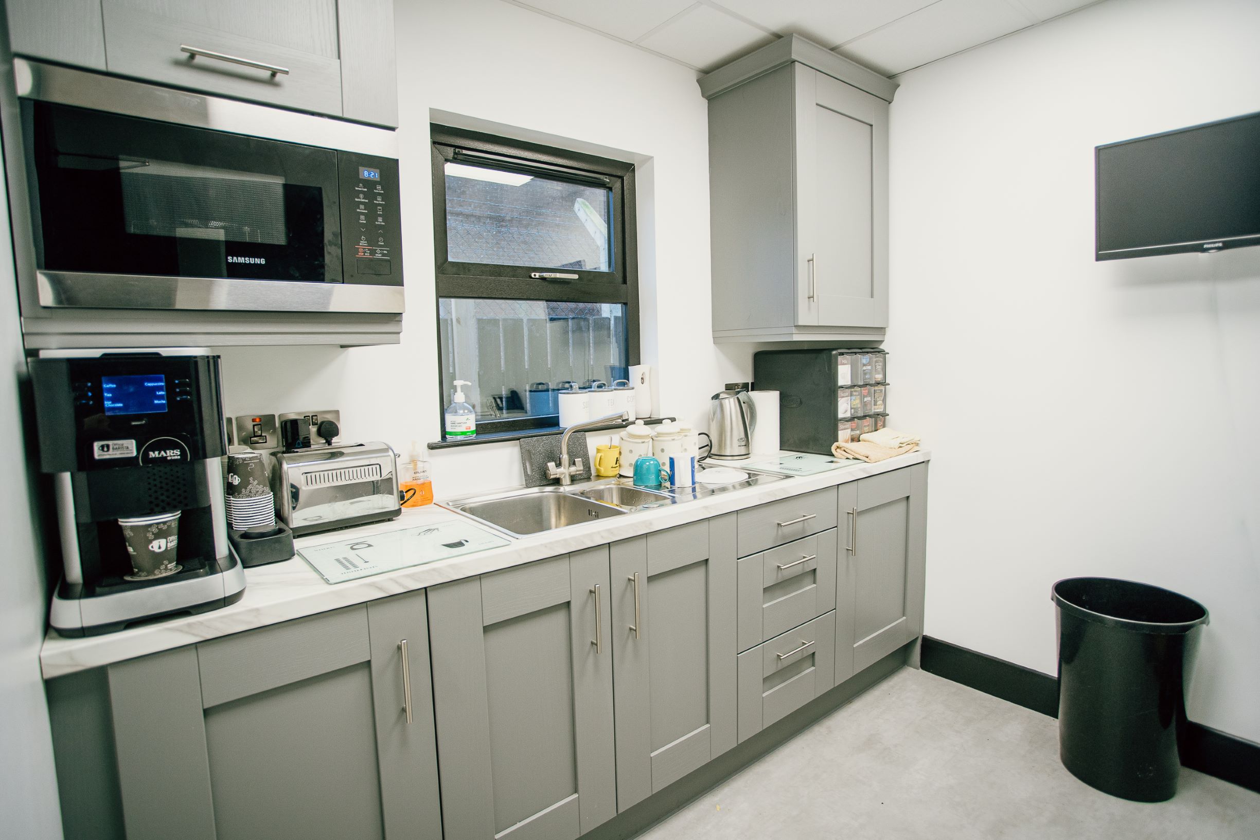 Modular office kitchen grey
